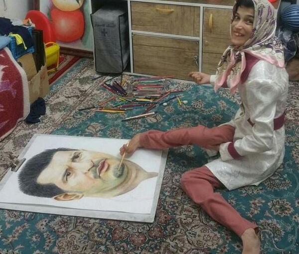عکس نقاشی صورت یک دختر
