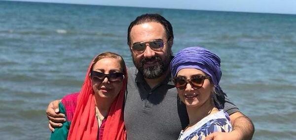 عکس برزو ارجمند وهمسرش وفرزندش