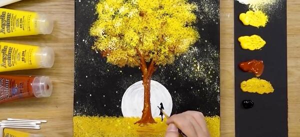 عکس نقاشی با رنگ اکریلیک روی بوم