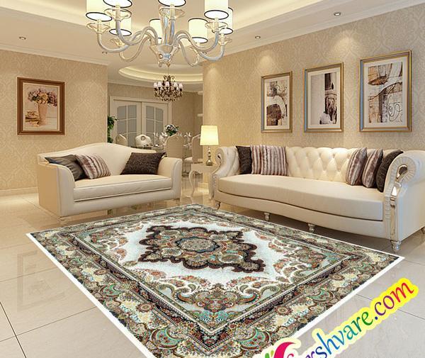 عکس فرش رنگ کرمی