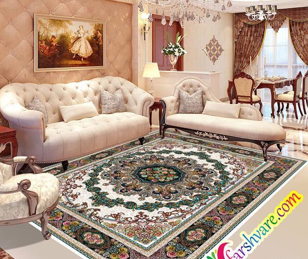 عکس فرش رنگ کرمی