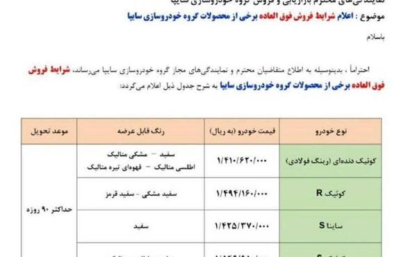 عکس ماشین ثبت نامی سایپا ۱۴۰۳