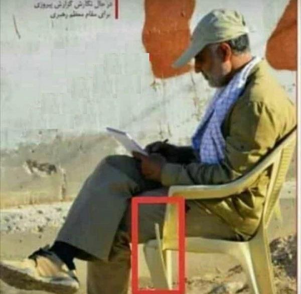عکس سردار سلیمانی روی صندلی
