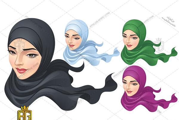 عکس دانلود وکتور شال و روسری