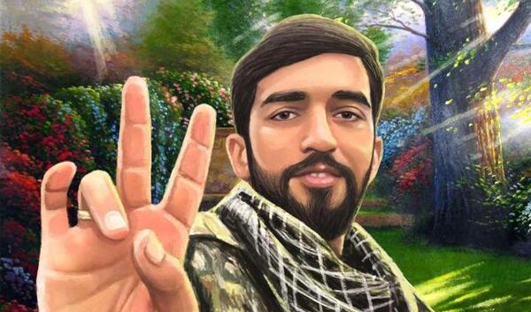 عکس شهید حججی نقاشی