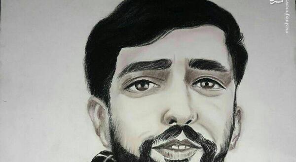 عکس شهید حججی نقاشی