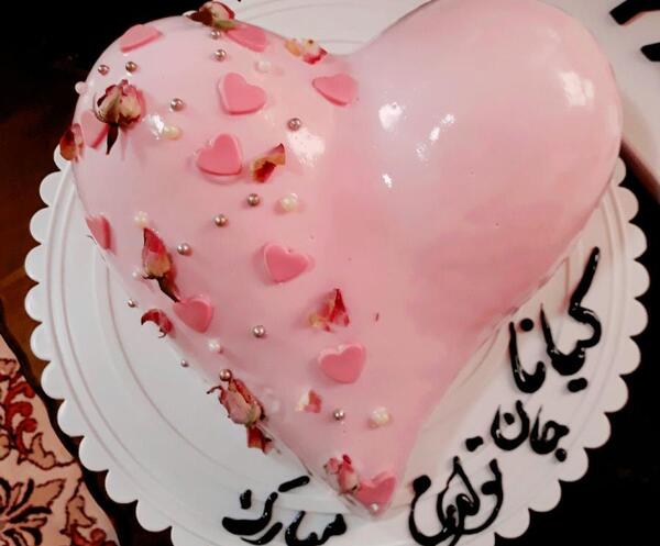 عکس کیک تولد قلبی