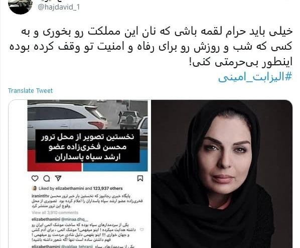 عکس بی حجاب الیزابت امینی