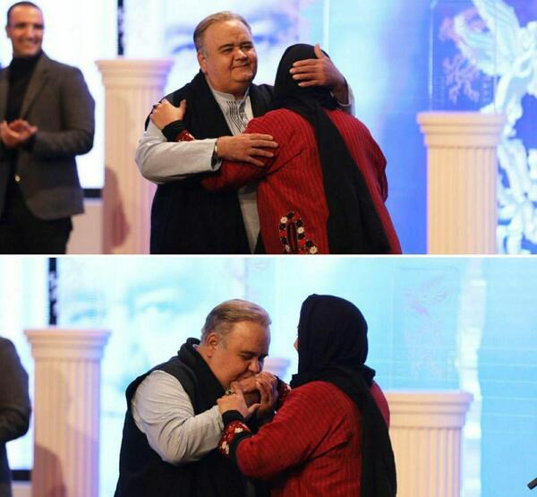 عکس اکبر عبدی با زنش