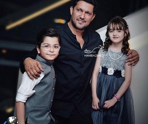 عکس حامد بهداد و همسرش و فرزندانش