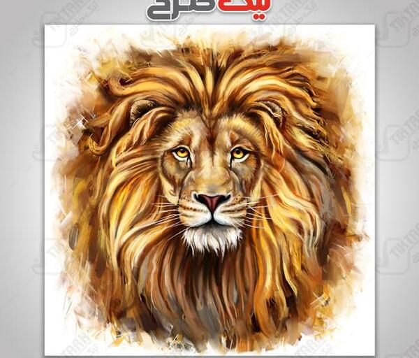 عکس نقاشی صورت شیر جنگل