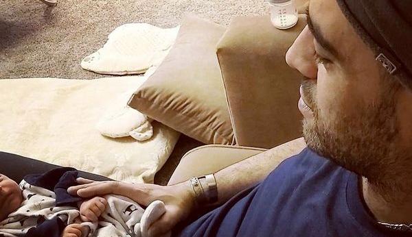 عکس داریوش ارجمند با پسرش