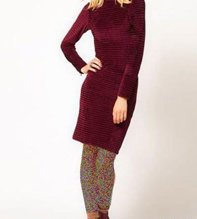 عکس پیراهن یقه ایستاده زنانه