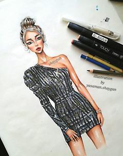 عکس ایده نقاشی طراحی لباس
