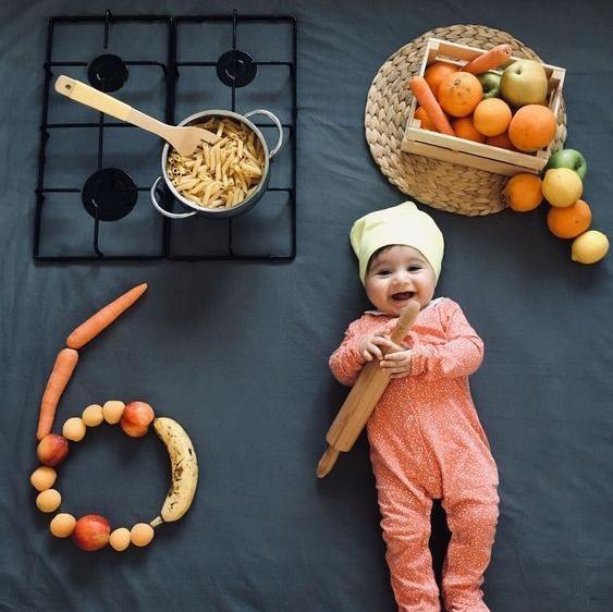 ایده برای عکس شش ماهگی نوزاد