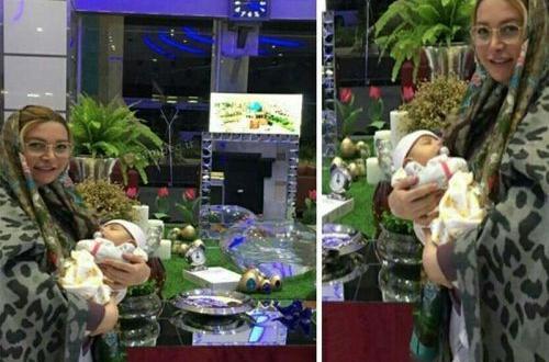عکس فریبا نادری با پسرش