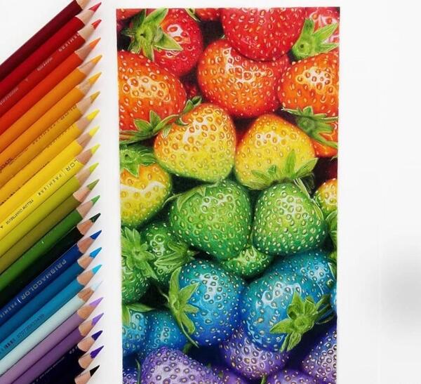 عکس ایده نقاشی حرفه ای با مداد رنگی