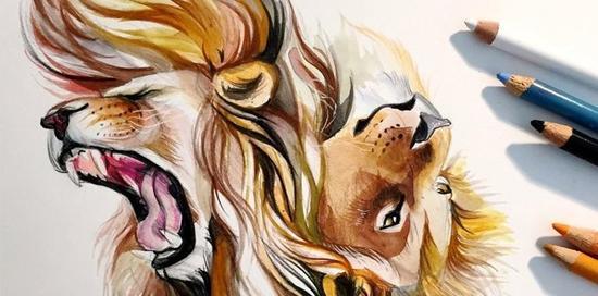 عکس ایده نقاشی حرفه ای با مداد رنگی