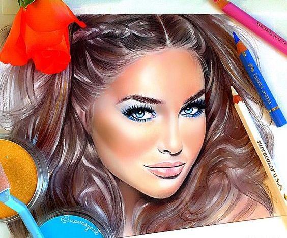 عکس ایده نقاشی حرفه ای با مداد رنگی