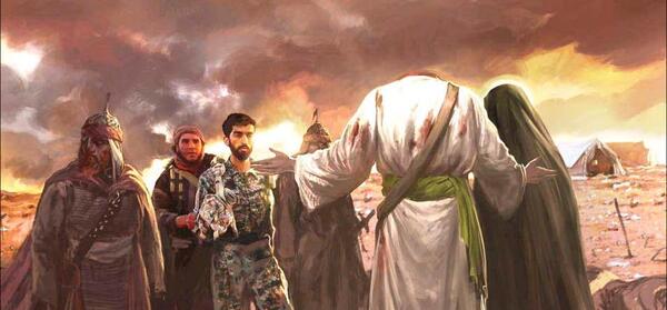 عکس شهید حججی با امام حسین
