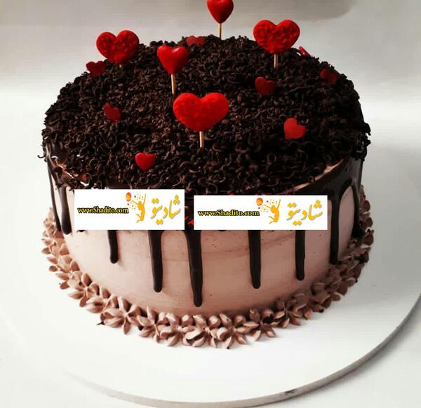 عکس کیک تولد قلب شکلاتی