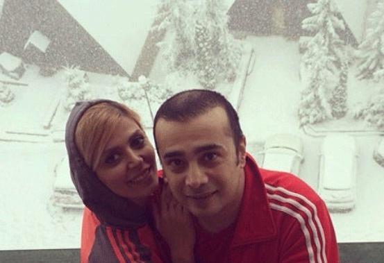 عکس سپند امیرسلیمانی با همسرش