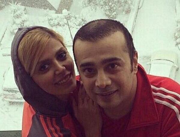 عکس سپند امیرسلیمانی با همسرش