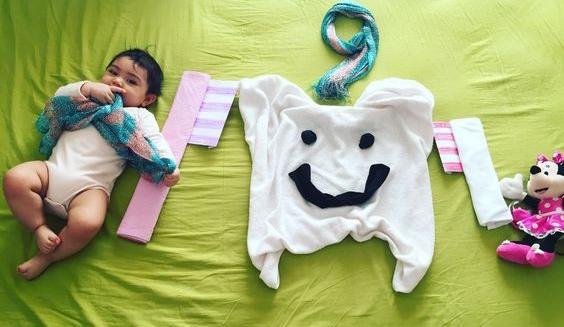 عکس ماهگرد شش ماهگی با غذا