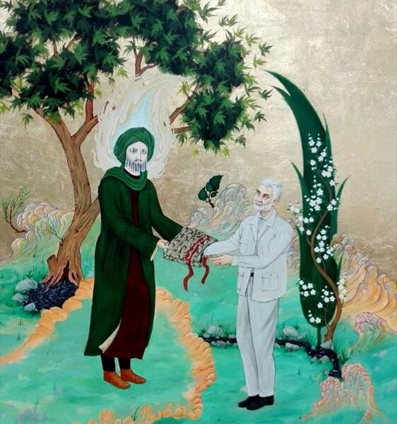 عکس استقبال امام حسین از سردار سلیمانی