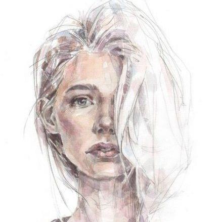 عکس نقاشی آبرنگ دخترانه