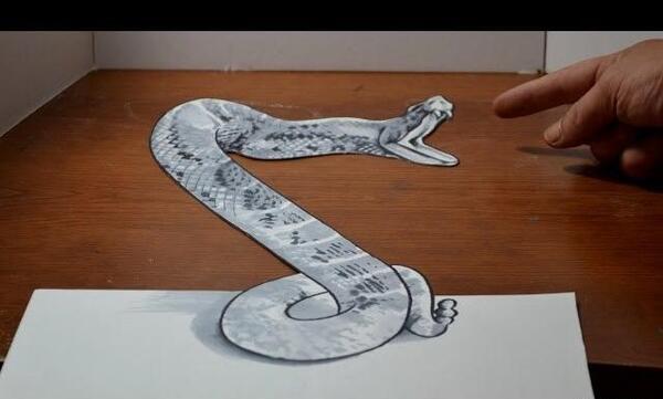 عکس سه بعدی مار