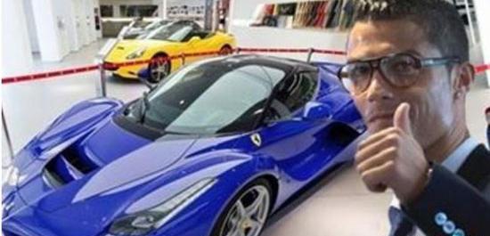 عکس ماشین طلایی رونالدو