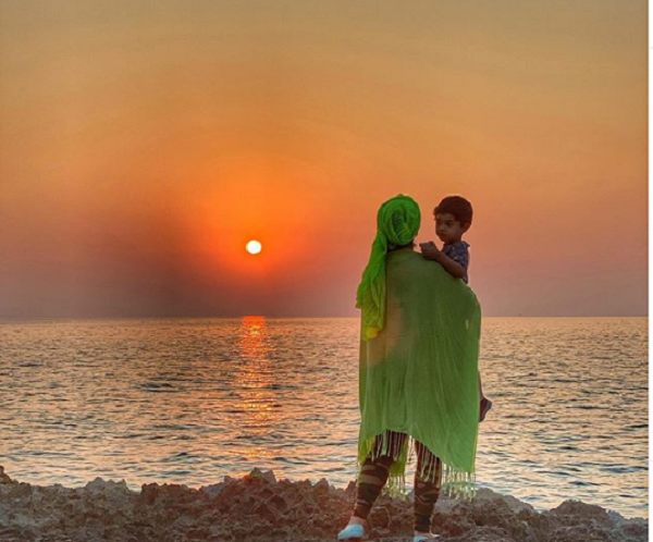 عکس جدید زیبا بروفه با پسرش