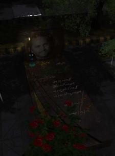 عکس سنگ قبر در شب