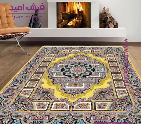 عکس فرش رنگ زرد