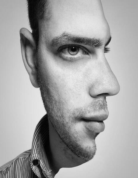 عکس نقاشی صورت نیم رخ