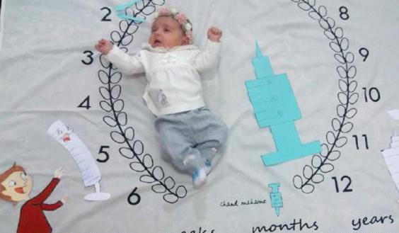 ایده عکس واکسن چهار ماهگی
