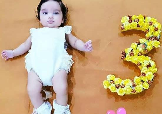 عکس ماهگرد سه ماهگی نوزاد دختر