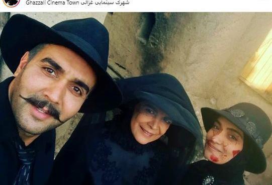 عکس پوریا پورسرخ با لباس مشکی