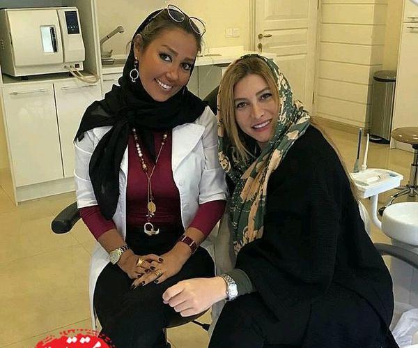 عکس فریبا نادری در اسانسور