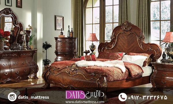 عکس تاج تخت خواب چوبی