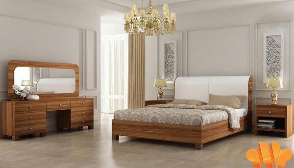عکس تاج تخت خواب چوبی