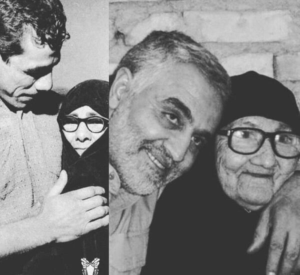 عکس حاج قاسم سلیمانی مادرش