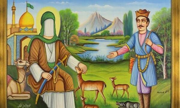 عکس نقاشی چهره واقعی امام رضا