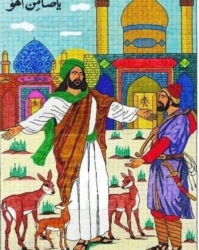 عکس نقاشی چهره واقعی امام رضا