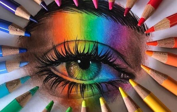 عکس ایده ی نقاشی با مداد رنگی