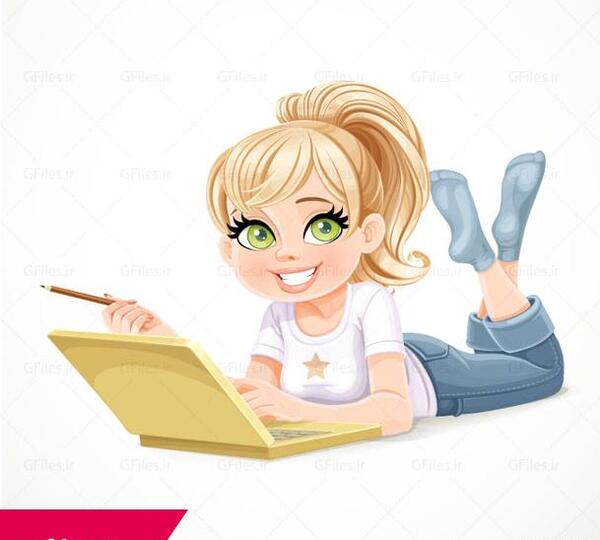 عکس وکتور دختر کارتونی