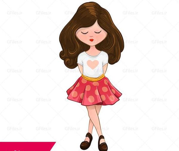 عکس وکتور دختر کارتونی