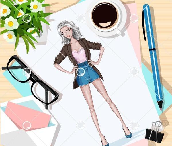 عکس وکتور دختر کارتونی