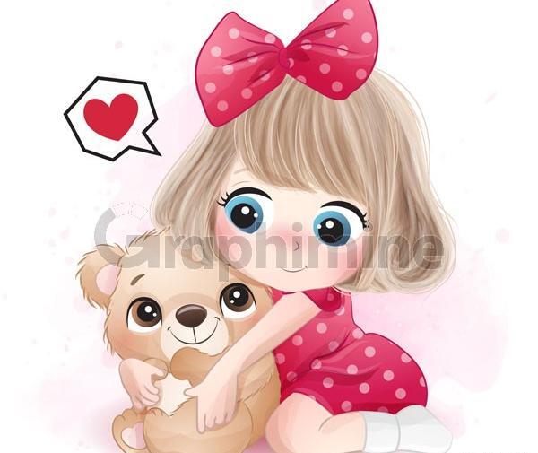عکس وکتور دختر کارتونی